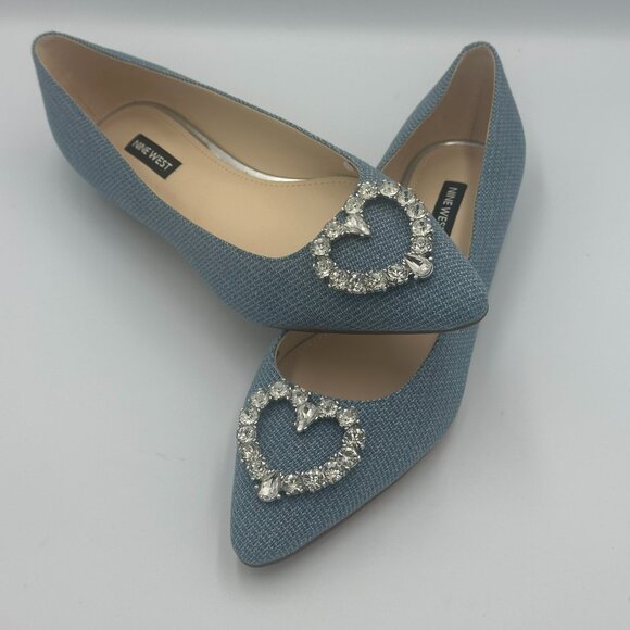 Nine West Women's Hearts Slip-On Pointy Toe Dress Flats Size 8.5 - Picture 1 of 7